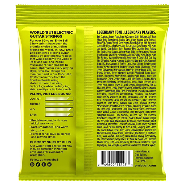 ERNIE BALL P03251 Regular Slinky Classic RnR Pure Nickel 10-46 Elektro Tel Seti 3lü Paket